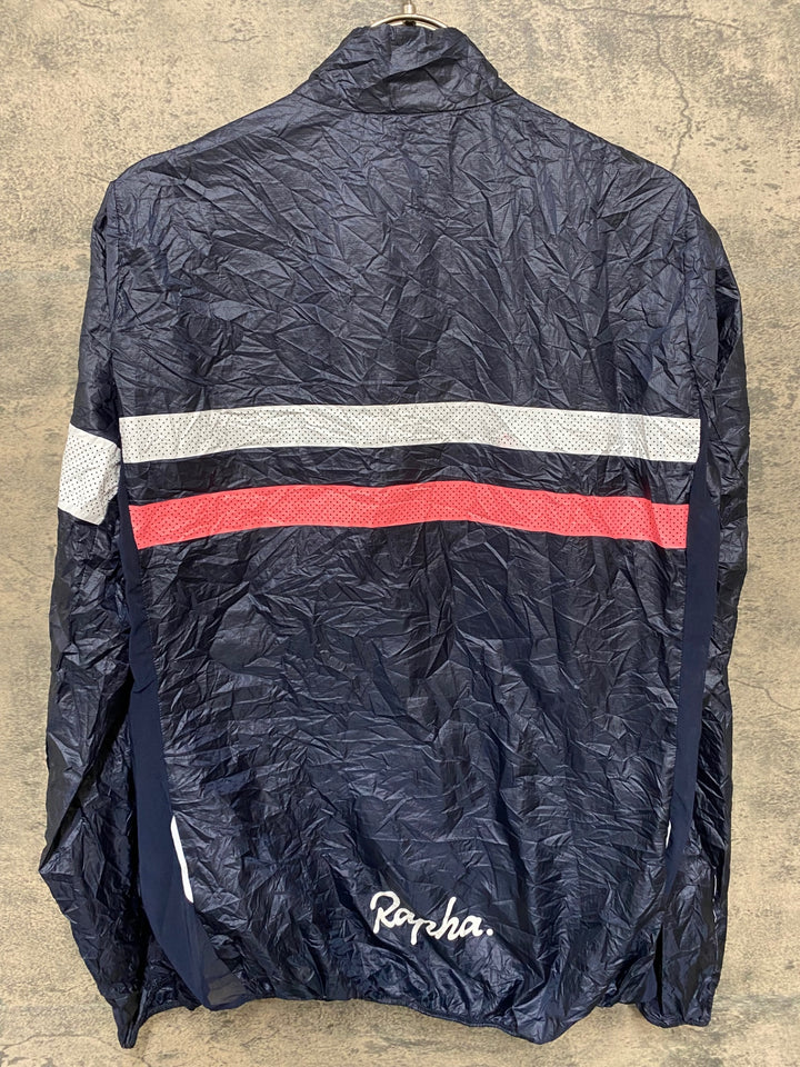 JY128 ラファ Rapha WOMEN'S BREVET WIND JACKET 長袖 ウィンドブレーカー 紺 L