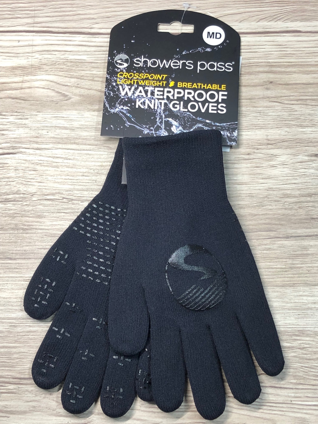 JF182 showers pass WATER PROOF KNIT GLOVES 長指 グローブ 黒 M