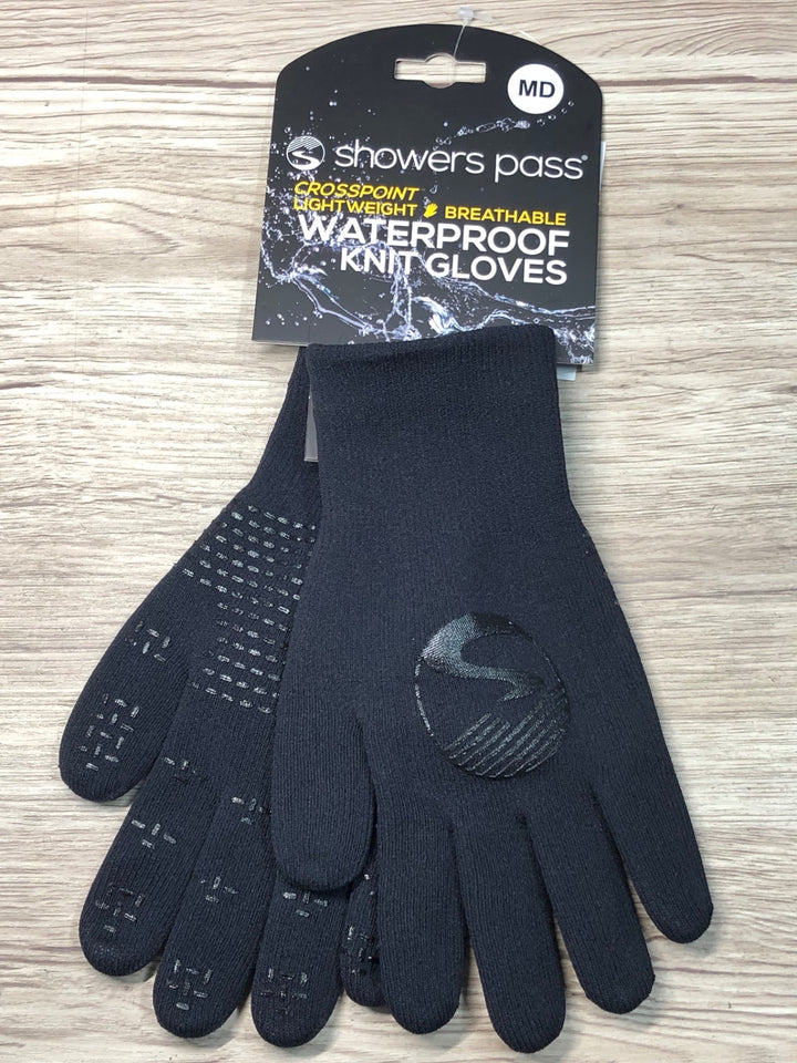 JF182 showers pass WATER PROOF KNIT GLOVES 長指 グローブ 黒 M