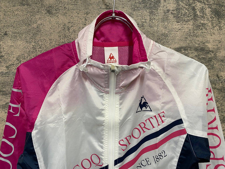 JT498 ルコックスポルティフ le coq sportif 長袖 ウインドブレイカー 白 ピンク M