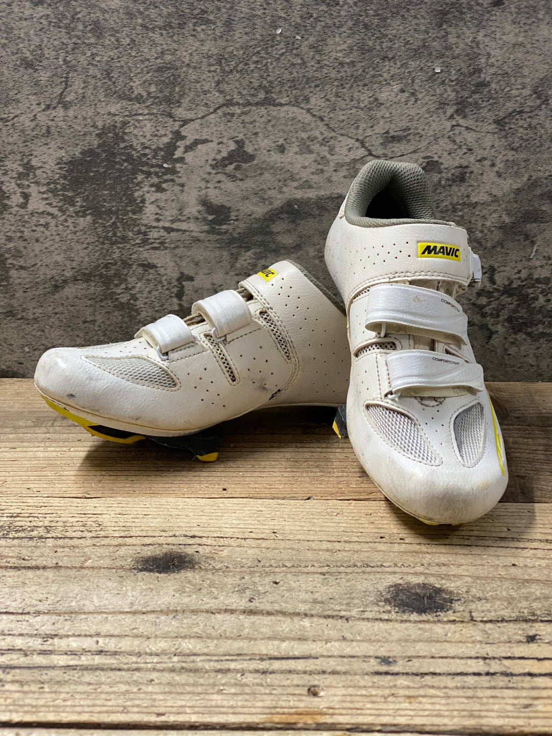 KO229 マヴィック MAVIC キシリウム KSYRIUM ELITE ビンディングシューズ 白 3穴 EU37 1/3 ※汚れ