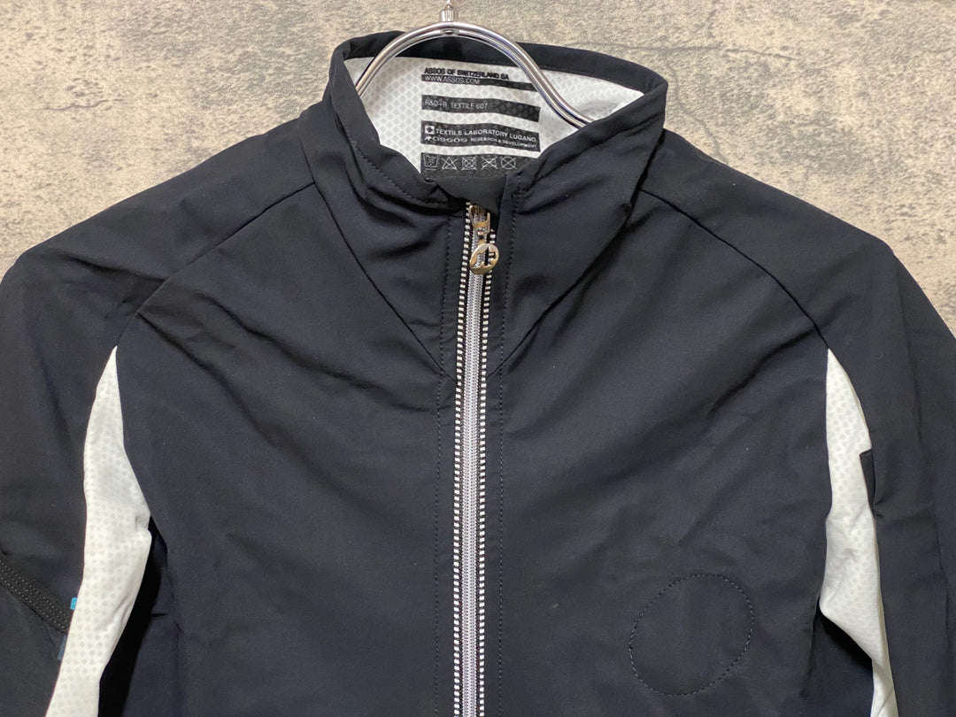 JQ145 アソス assos iJ haBu 長袖サイクルジャケット 黒白 M 裏起毛