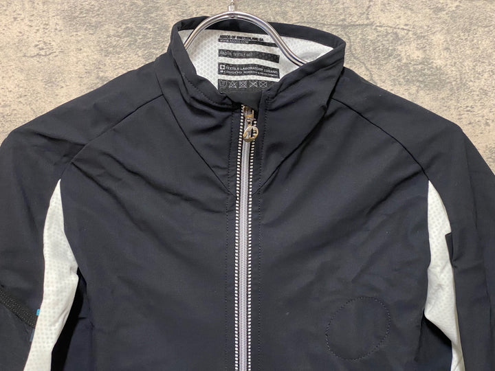 JQ145 アソス assos iJ haBu 長袖サイクルジャケット 黒白 M 裏起毛