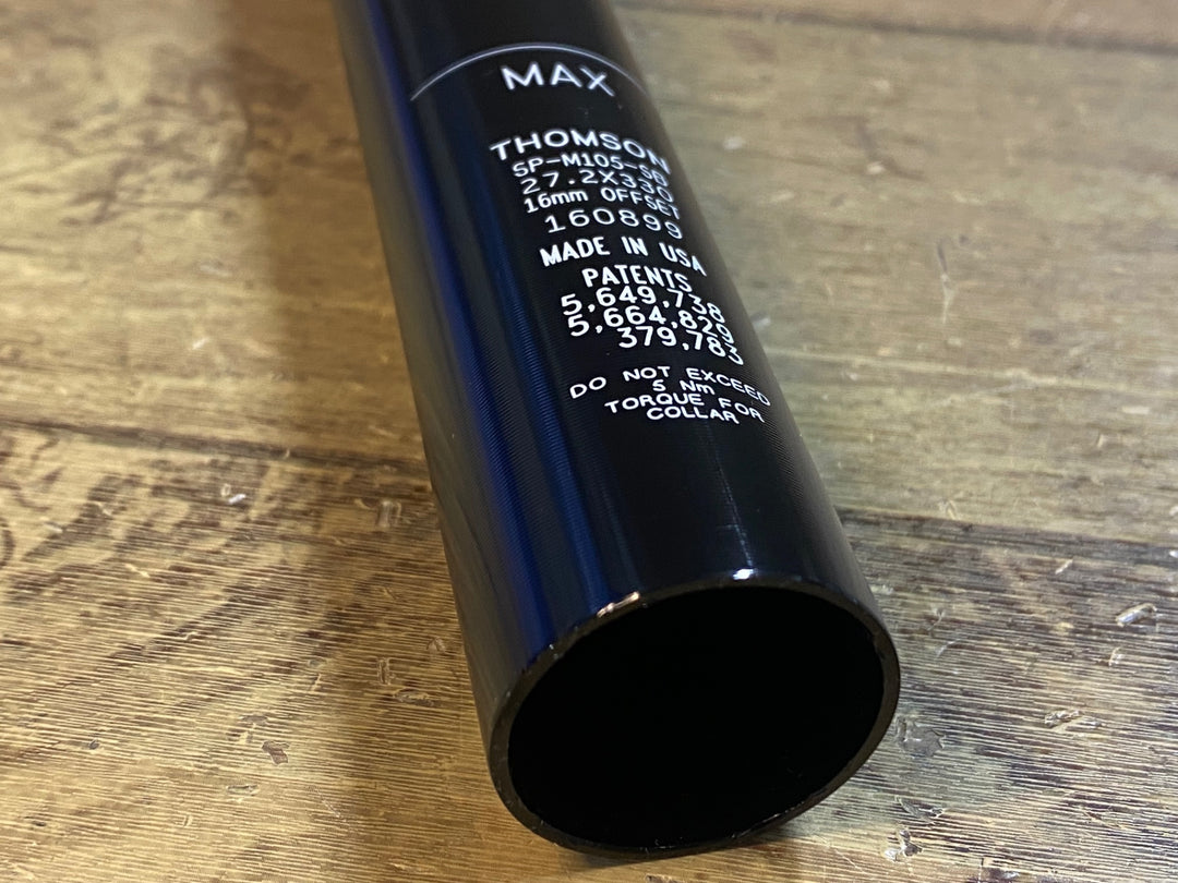 JR792 トムソン THOMSON マスターピース MASTERPIECE SP-M105-SB シートポスト Φ27.2 330mm SB16mm