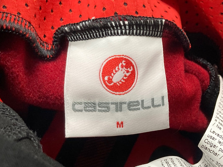 JV729 カステリ CASTELLI ロッソコルサ ROSSO CORSA チームイネオス TEAM INEOS ビブタイツ 裏起毛 黒赤 M