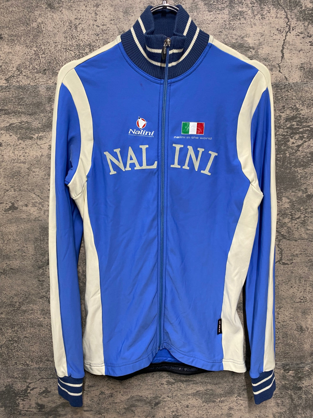 JI653 ナリーニ Nalini 長袖サイクルジャージ 青 L ロゴ擦れ