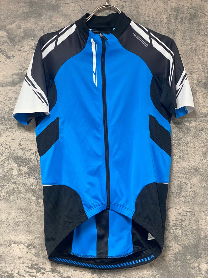 KK241 シマノ SHIMANO 半袖 サイクルジャージ 黒 青 M