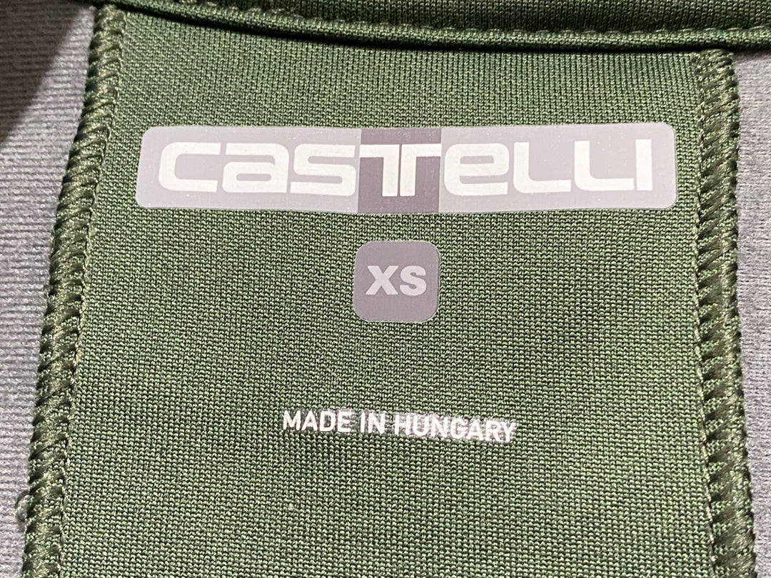 JN497 カステリ CASTELLI 長袖 サイクルジャケット 緑 XS 裏起毛 GORE-TEX INFINIUM