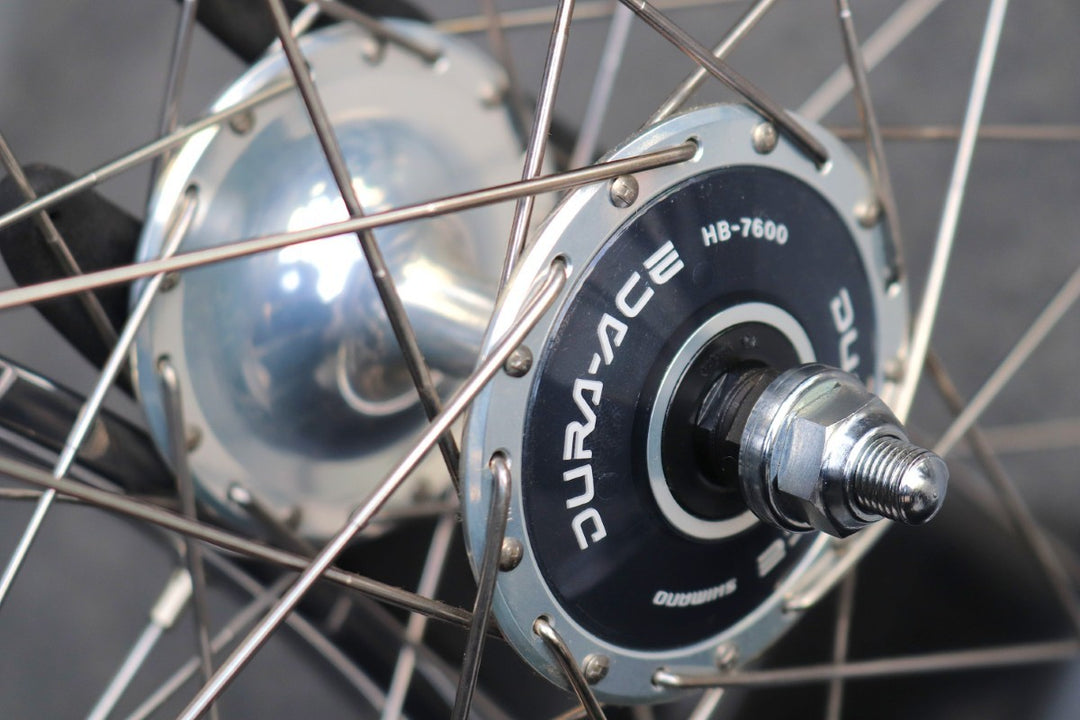 アラヤ ARAYA ゴールドリム GOLD NJS シマノ SHIMANO デュラエース DURA-ACE HB-7600 ハブ チューブラー 手組 ホイールセット 【東京南麻布店】