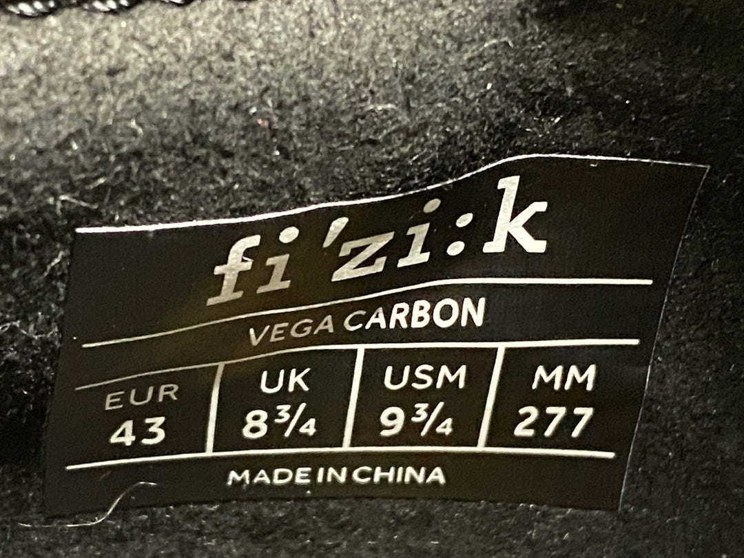 KC327 フィジーク fizik VEGA CARBON ビンディングシューズ 黒 EU43 SPD-SL