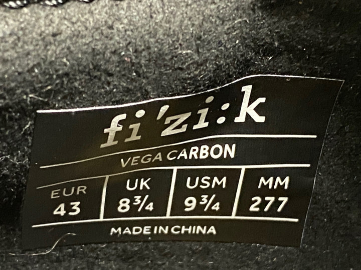 KC327 フィジーク fizik VEGA CARBON ビンディングシューズ 黒 EU43 SPD-SL