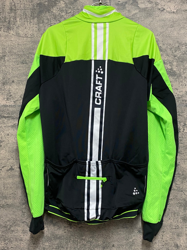 JS991 クラフト CRAFT 長袖 サイクルジャケット 黄緑 黒 M 裏起毛