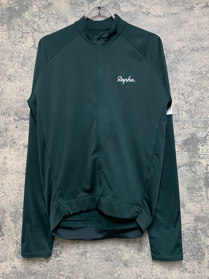 JO711 ラファ Rapha CORE LONG SLEEVE JERSEY 長袖サイクルジャージ 緑 M 裏起毛
