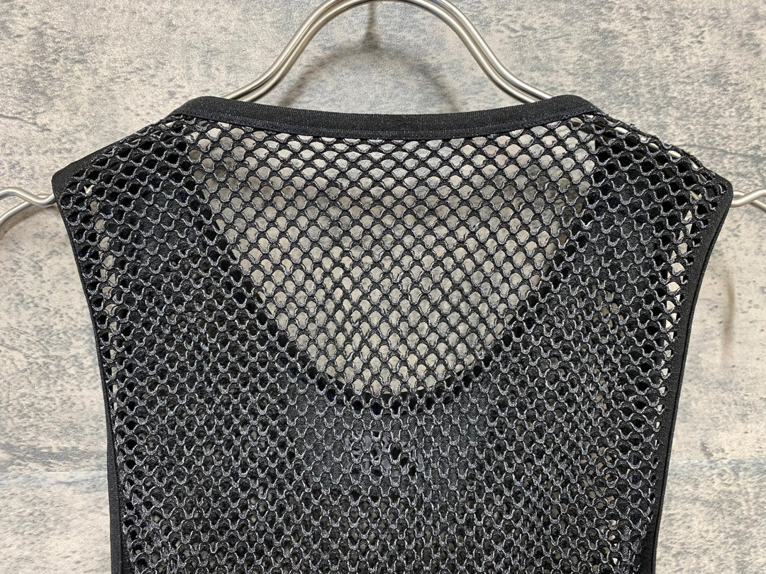 KA646 ミレ MILLET メッシュ ノースリーブベースレイヤー 黒 S-M