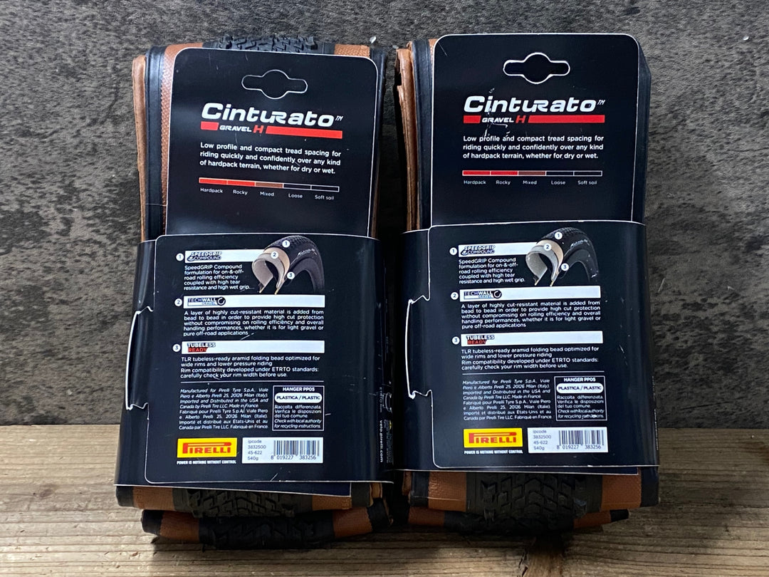 KC358 ピレリ PIRELLI Cinturato GRAVEL H タイヤ 45x700c 黒/茶 2本セット
