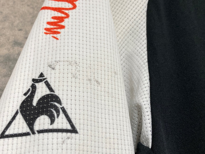 JW388 ルコックスポルティフ le coq sportif 半袖 サイクルジャージ 白黒 L 汚れ