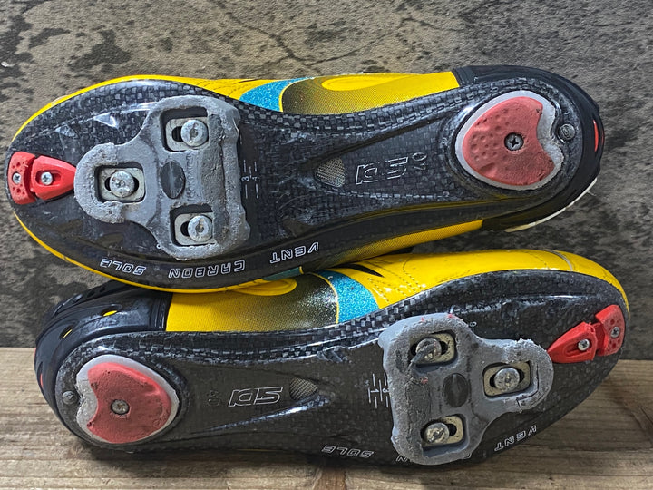 KH239 シディ SIDI WIRE Carbon Vernice Chris Froome Limited Edition ビンディングシューズ 3穴 黄色 EU40 ※傷や汚れあり