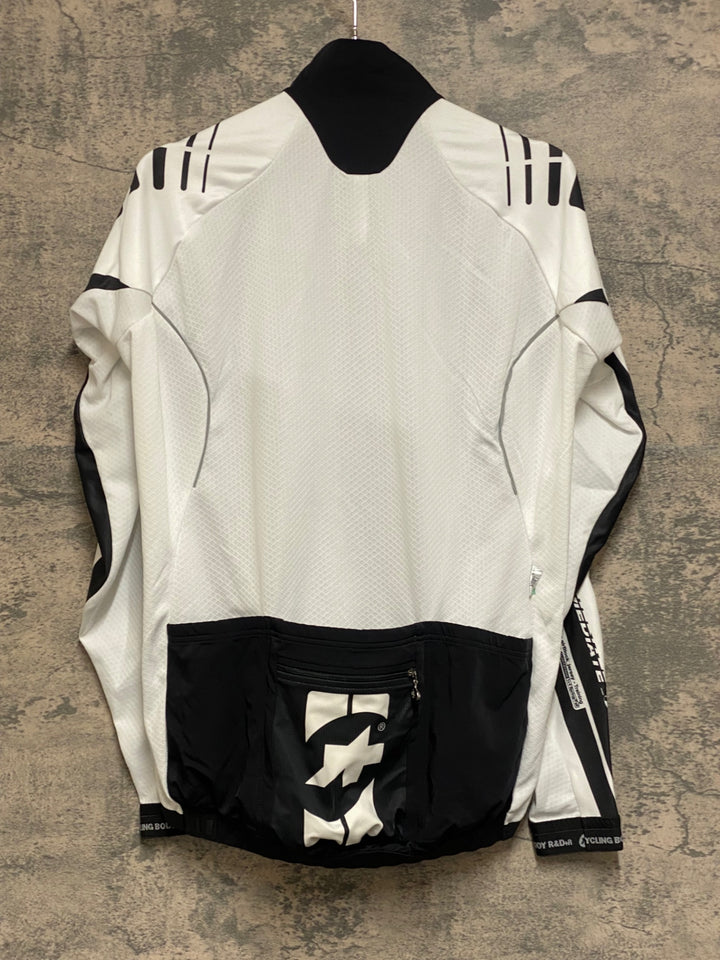 JQ143 アソス assos iJ Intermediate s7 Jersey 長袖サイクルジャケット 白黒 M 裏起毛