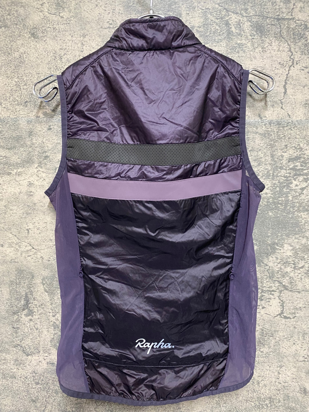KL475 ラファ Rapha WOMEN'S BREVET INSULATED GILET サイクルベスト ジレ 紫 XS ※動物の毛