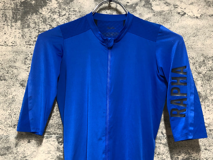 KE084 ラファ Rapha PRO TEAM AERO JERSEY 半袖 サイクルジャージ 青 XS