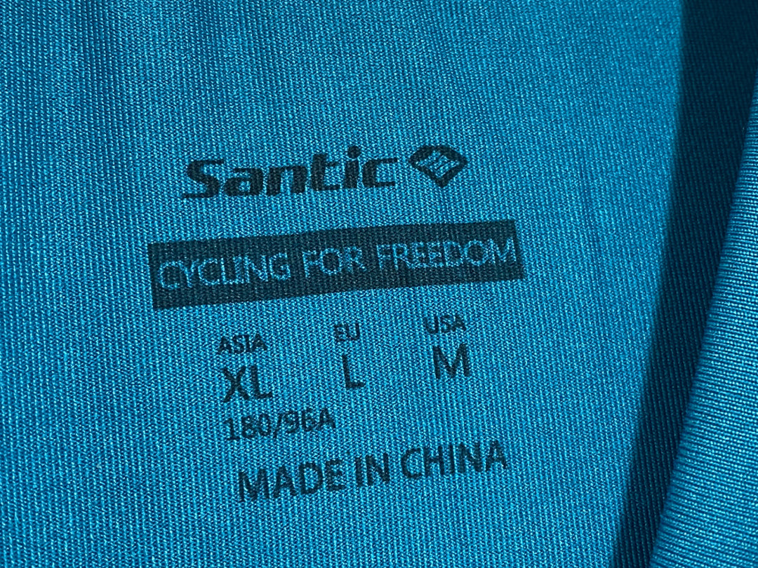JS521 サンテック SANTIC 半袖 サイクルジャージ ターコイズ XL