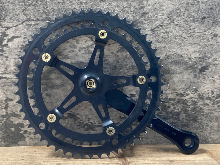 KL908 サンツァー SunTour Superbe クランクセット 52/42T 170mm ブラック ゴールド