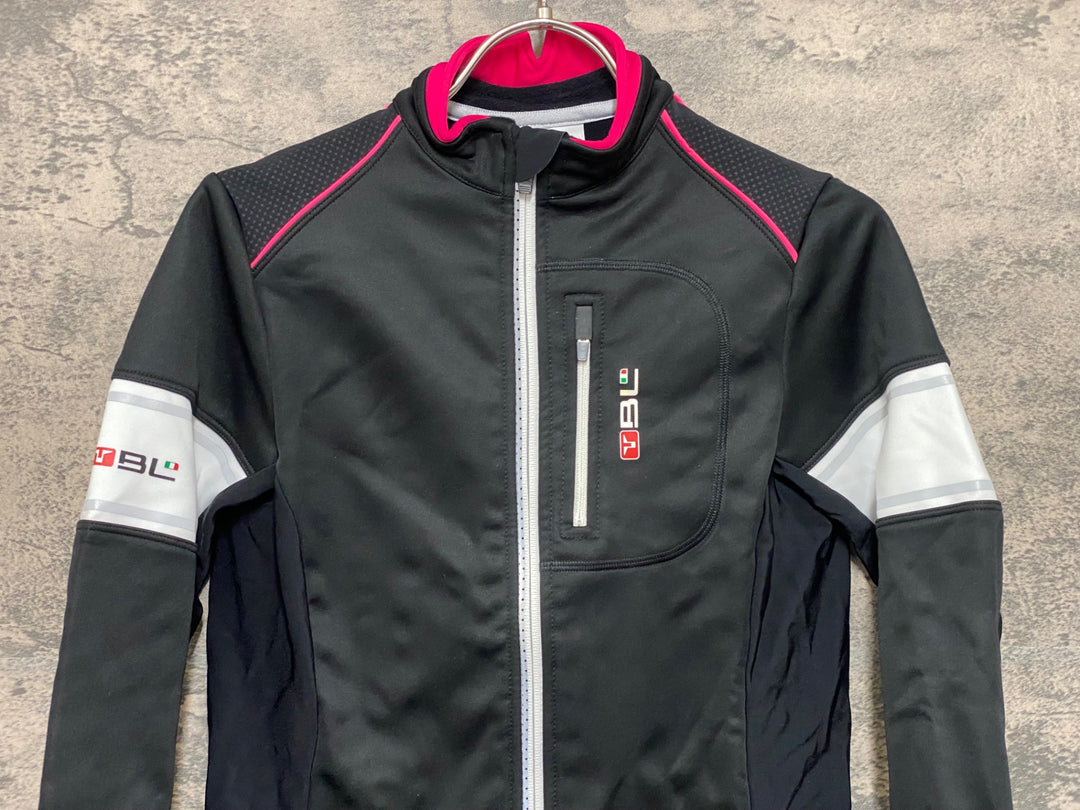JO514 バイシクルライン BICYCLE LINE 長袖 サイクルジャージ 黒 ピンク S 裏起毛