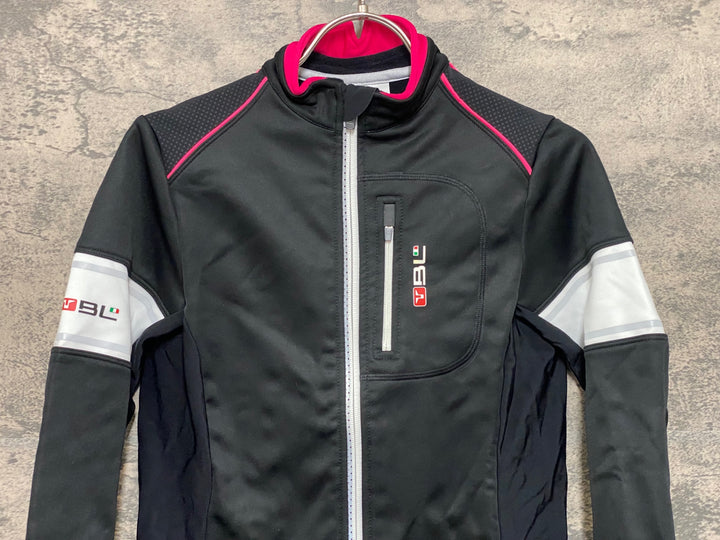 JO514 バイシクルライン BICYCLE LINE 長袖 サイクルジャージ 黒 ピンク S 裏起毛