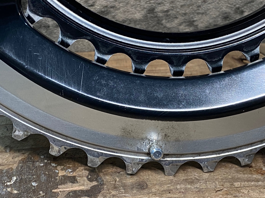 JM838 シマノ SHIMANO デュラエース DURA-ACE FC-9000 チェーンリング 50/34T ※歯の摩耗大の為ジャンク