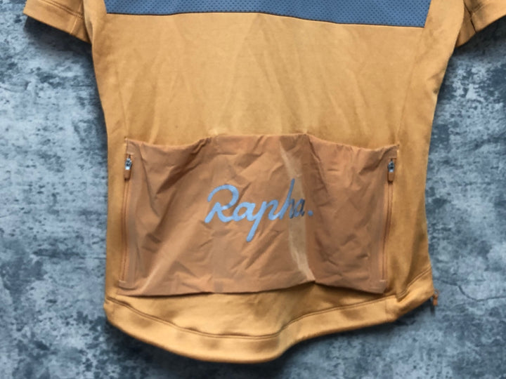 KL395 ラファ Rapha MEN'S BREVET JERSEY 半袖 サイクルジャージ オレンジ M ※日焼け汚れ