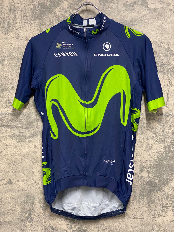 JS498 エンデュラ ENDURA 半袖 サイクルジャージ 濃紺 サイズ不明 movistar ※タグ劣化