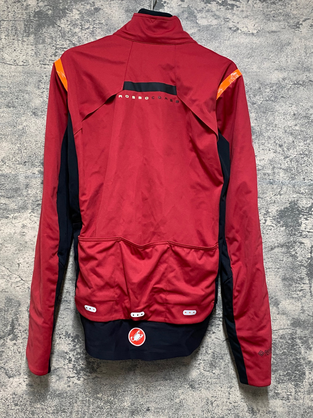 JQ911 カステリ CASTELLI ROSSO CORSA ALPHA RoS 2 JACKET 長袖 サイクルジャケット 赤 M 裏起毛