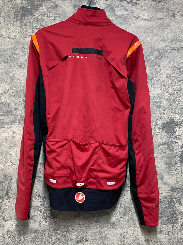 JQ911 カステリ CASTELLI ROSSO CORSA ALPHA RoS 2 JACKET 長袖 サイクルジャケット 赤 M 裏起毛