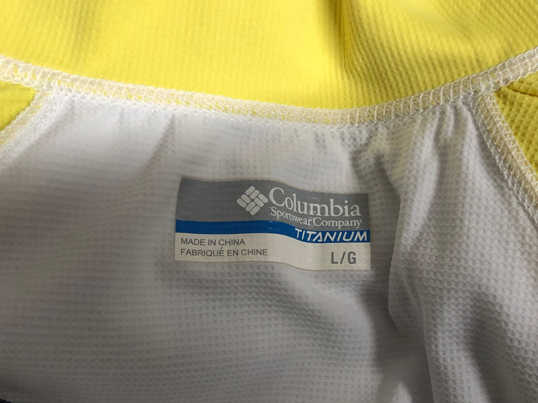 KK437 コロンビア Columbia 半袖 サイクルジャージ 白 黄 L