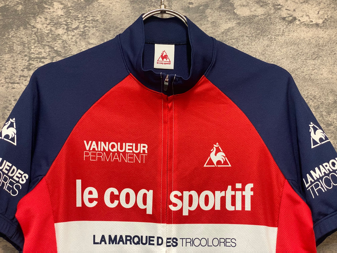 KC230 ルコックスポルティーフ le coq sportif 半袖 サイクルジャージ 赤白青 M