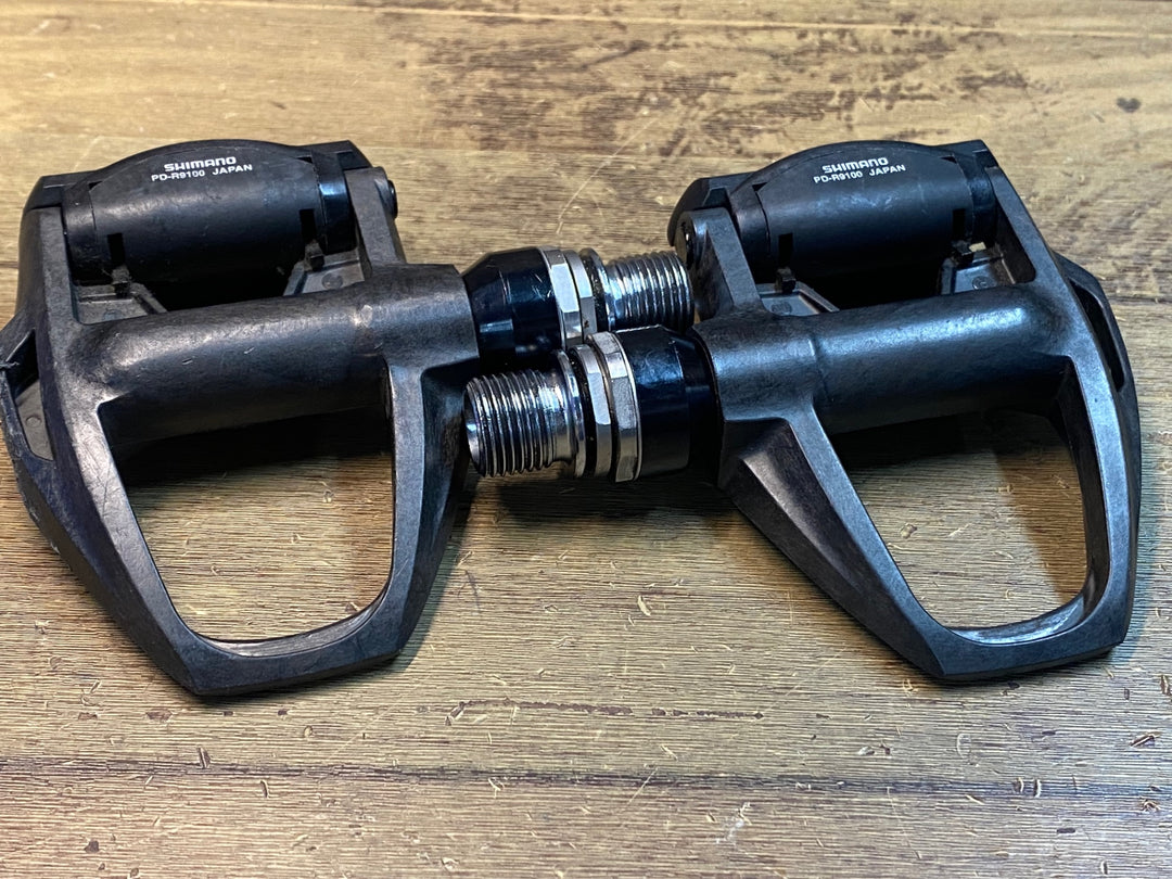 JF878 シマノ SHIMANO デュラエース DURA-ACE PD-R9100 ビンディングペダル SPD-SL ※プレート剥がれ