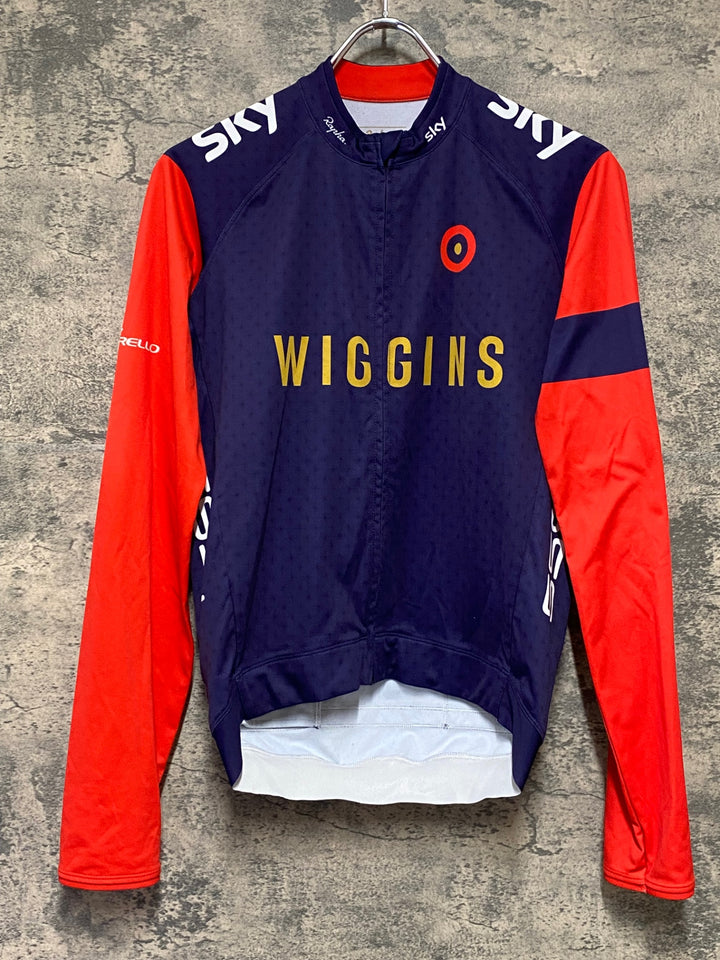 KN957 ラファ Rapha L/S CORE JERSEY WIGGINS 長袖 サイクルジャージ 紫 S 裏起毛