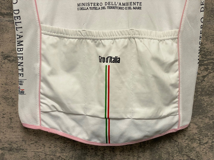 KG643 サンティーニ Santini 半袖 サイクルジャージ 白 M ハーフジップ ほつれ