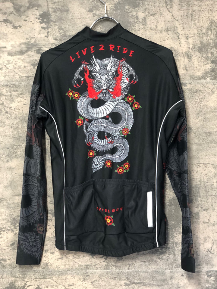 JF786 サイコロジー CYCOLOGY 長袖 サイクルジャージ 黒 ドラゴン XS
