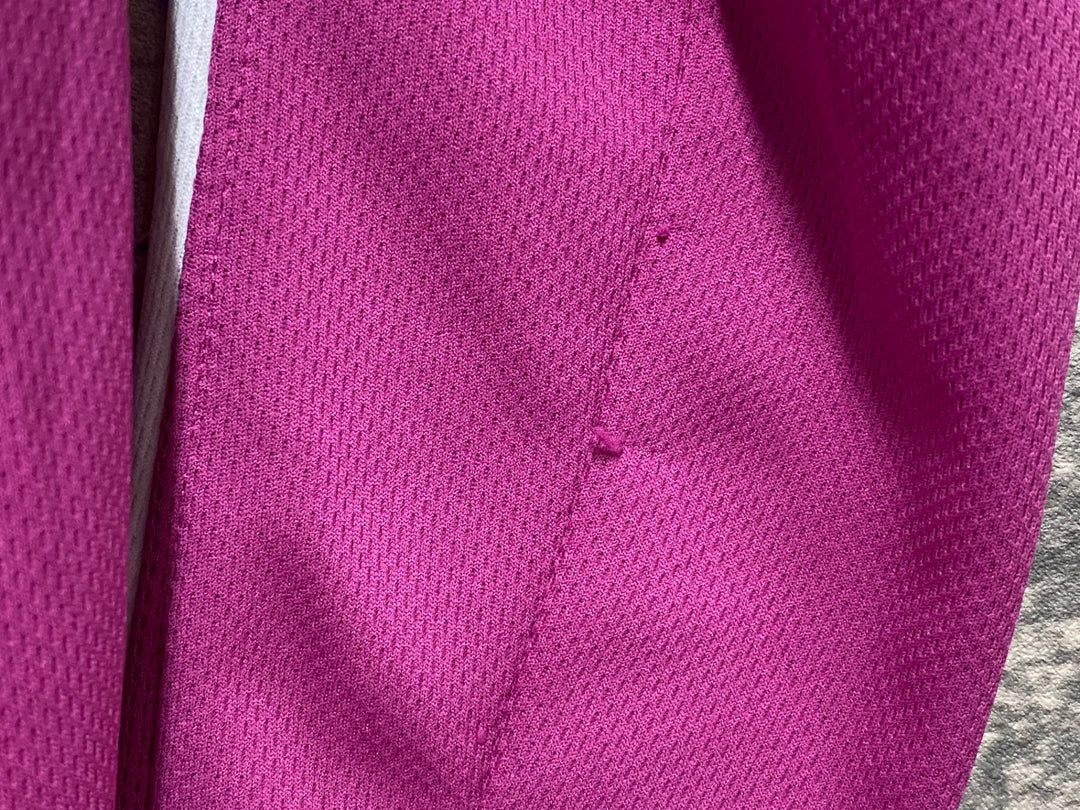 KD219 パールイズミ PEARL iZUMi UVロングスリーブジャージ 半袖/長袖 着脱式 サイクルジャージ M 赤紫 一部生地傷み