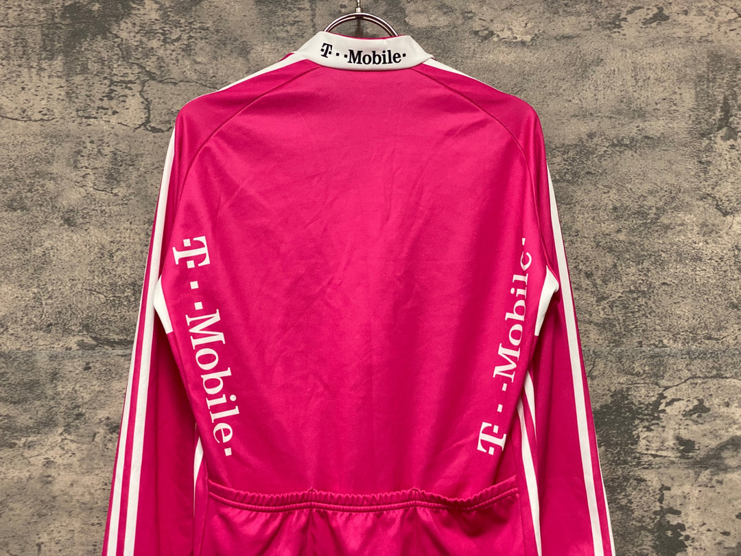 KJ756 アディダス adidas 長袖 サイクルジャージ ピンク 白 O 裏起毛
