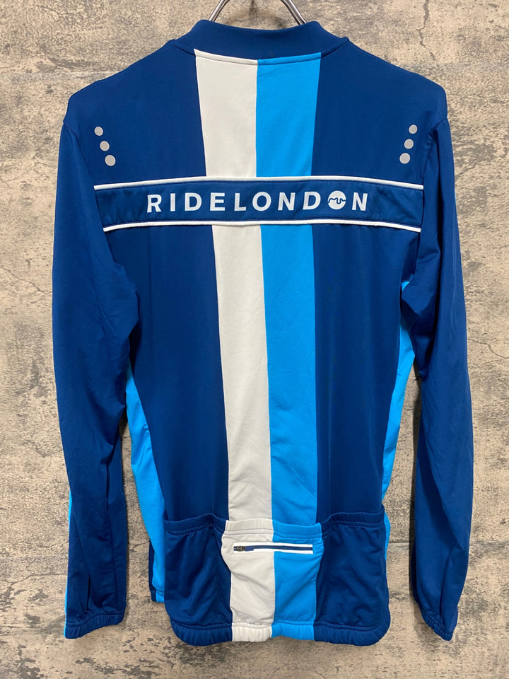JE649 ライドロンドン RIDELONDON 長袖 サイクルジャージ 青 S 裏起毛 公式ジャージ