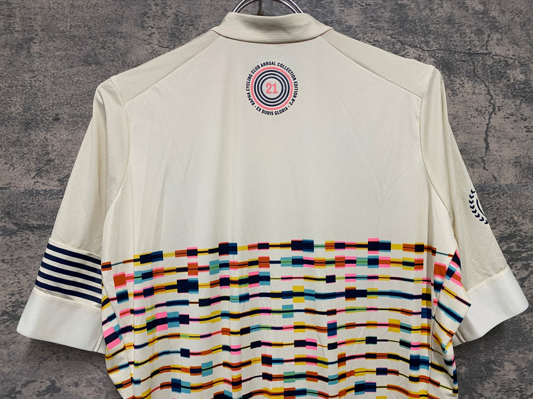 KD250 ラファ Rapha RCC 2021 ANNUAL PT TRAINING JERSEY 半袖 サイクルジャージ ベージュ 総柄 XL