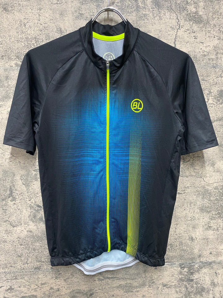 JH227 バイシクルライン Bicycle Line 半袖 サイクルジャージ 黒 青 M