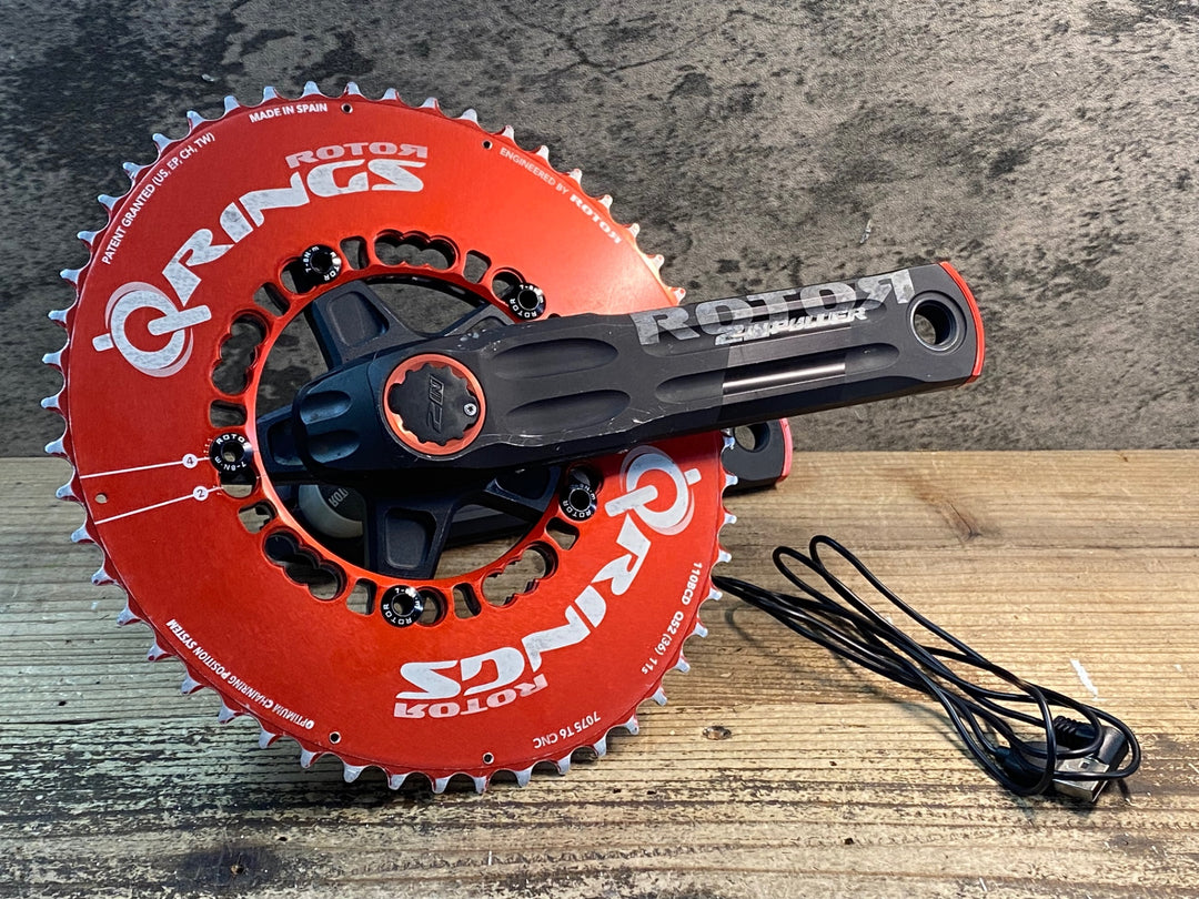 IX282 ローター ROTOR 2IN POWER パワーメーター クランクアーム 170mm 楕円チェーンリング 52/36T 動作確認済