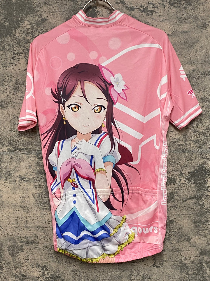 KG886 アウローラ AURORA 半袖 サイクルジャージ 白 ピンク L ラブライブ! サンシャイン!! 桜内莉子 Ver.