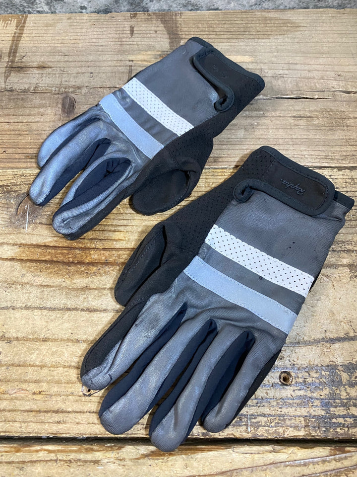 KG507 ラファ Rapha BREVET長指 グローブ グレー M 裏起毛 ※スレ、劣化