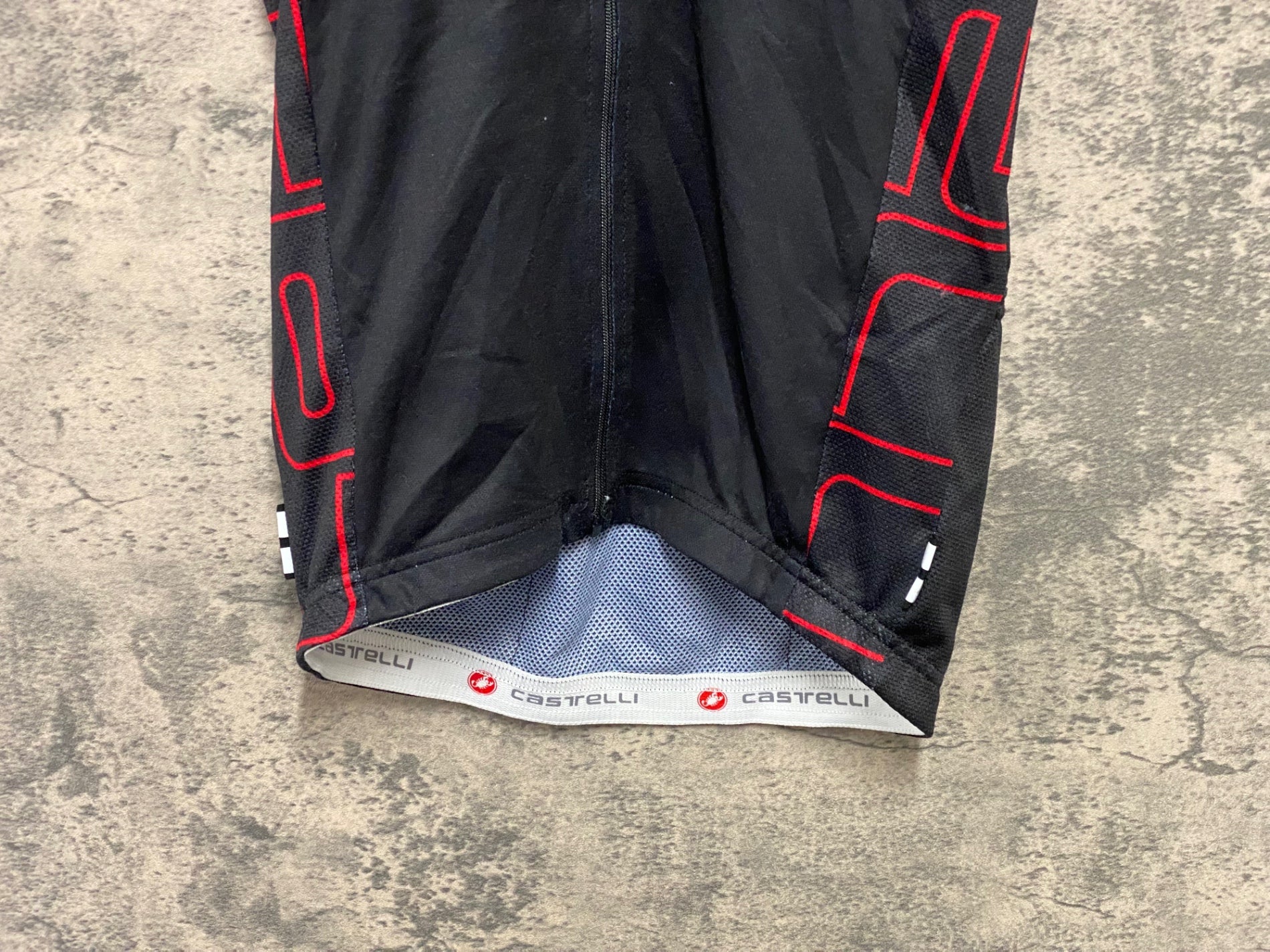 JT065 カステリ CASTELLI 半袖サイクルジャージ 黒 S ほつれあり