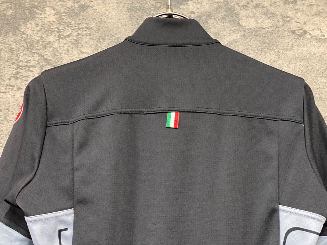 KH471 カステリ CASTELLI 半袖 サイクルジャージ 黒白グレー XS