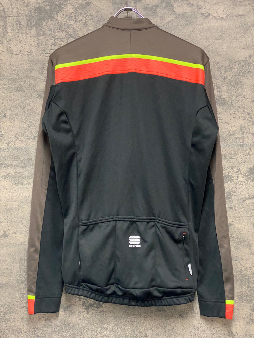 JZ007 スポーツフル sportful 長袖 サイクルジャージ 黒 茶 L 裏起毛